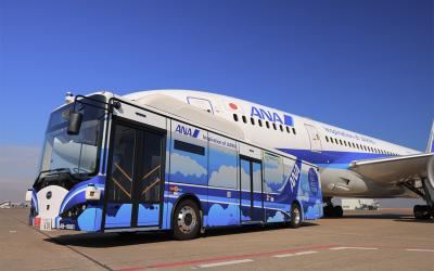 ANA Becomes First Airline in Japan to Use Autonomous Bus to Transport Employees