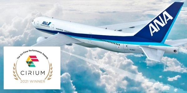 ANA Receives Top Score in Both Global and Asia Pacific Categories in Cirium’s 2021 On-Time Performance Awards