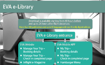 EVA Launches e-Library for Inflight Reading Adds choices, COVID safety, environmental protections