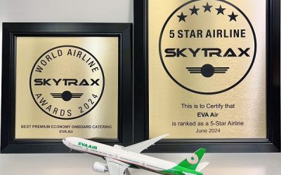 EVA Wins Another Mark of Excellence, Quality Achievement Ranking 8th among SKYTRAX’s Top 10 Best Airlines in the World