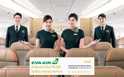 EVA Air Receives International Recognition for Flight Safety Awarded AirlineRatings.com Seven Star PLUS Safety Rating